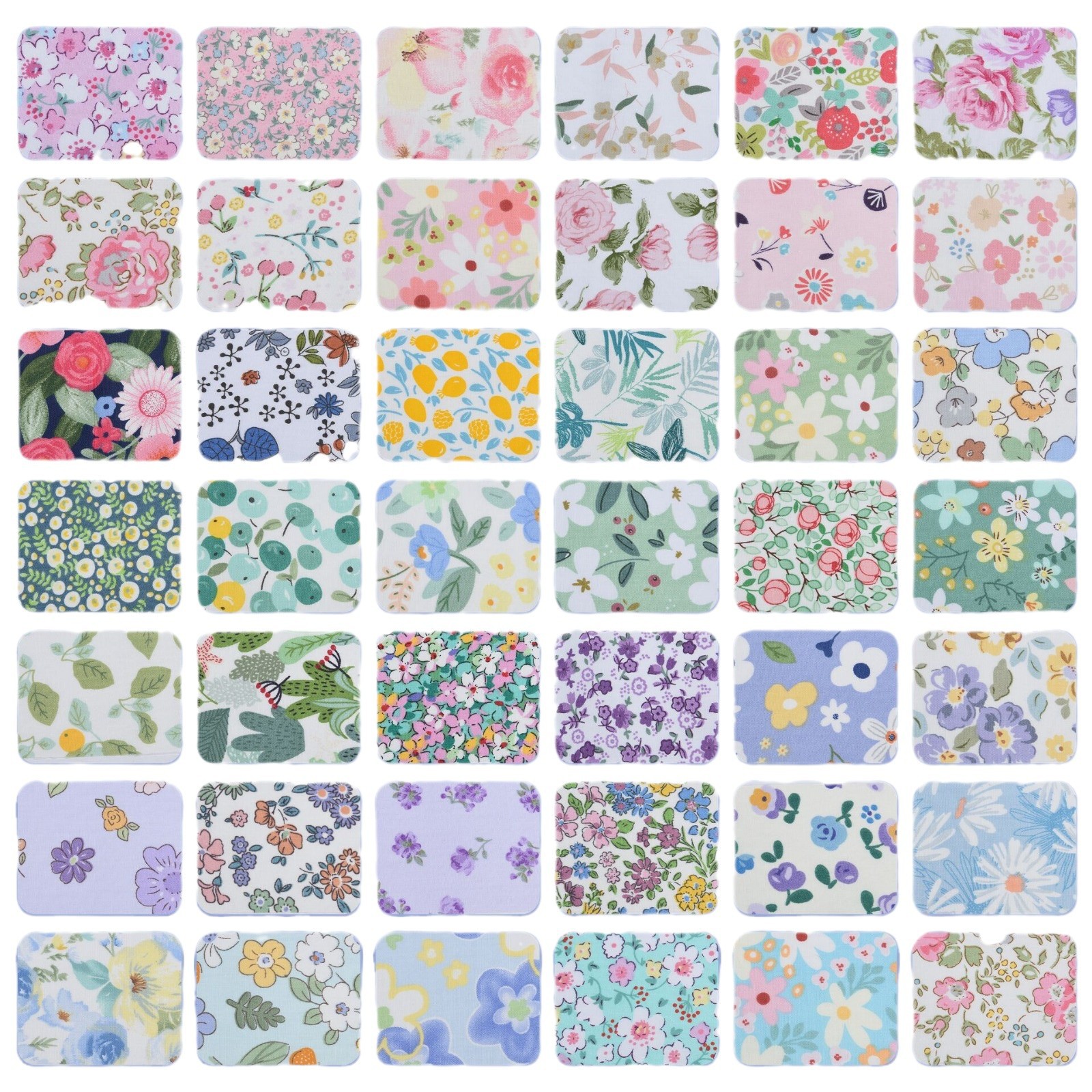 Cross-border new multi-color cotton fabric jelly roll cotton small clear floral long quilted stitching process fabric