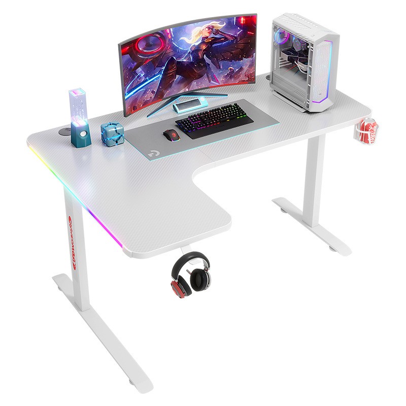 Factory wholesale carbon fiber RGB corner e-sports desk desk cross-border foreign trade L-anchor game computer desk