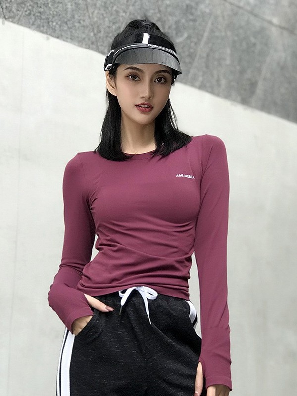 Fitness Top Women's Tight Sports Long Sleeve Cyber Popular Yoga Clothes Running Training Clothes Gym Exercise T-Shirt Autumn