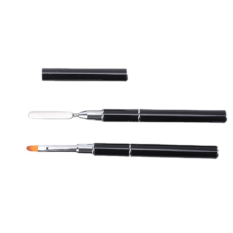 Nail Art Double-head Dual-purpose Glue Pen Quick Extension Glue Pen Steel Push Phototherapy Pen Crystal Pen Glue Embossing Rod