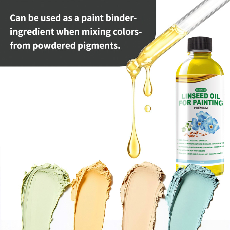 Heres Refined Linseed Oil Sun-Dried Linseed Oil Polymerized Linseed Oil Bottled Oil Painting Medium Art Selection Wholesale