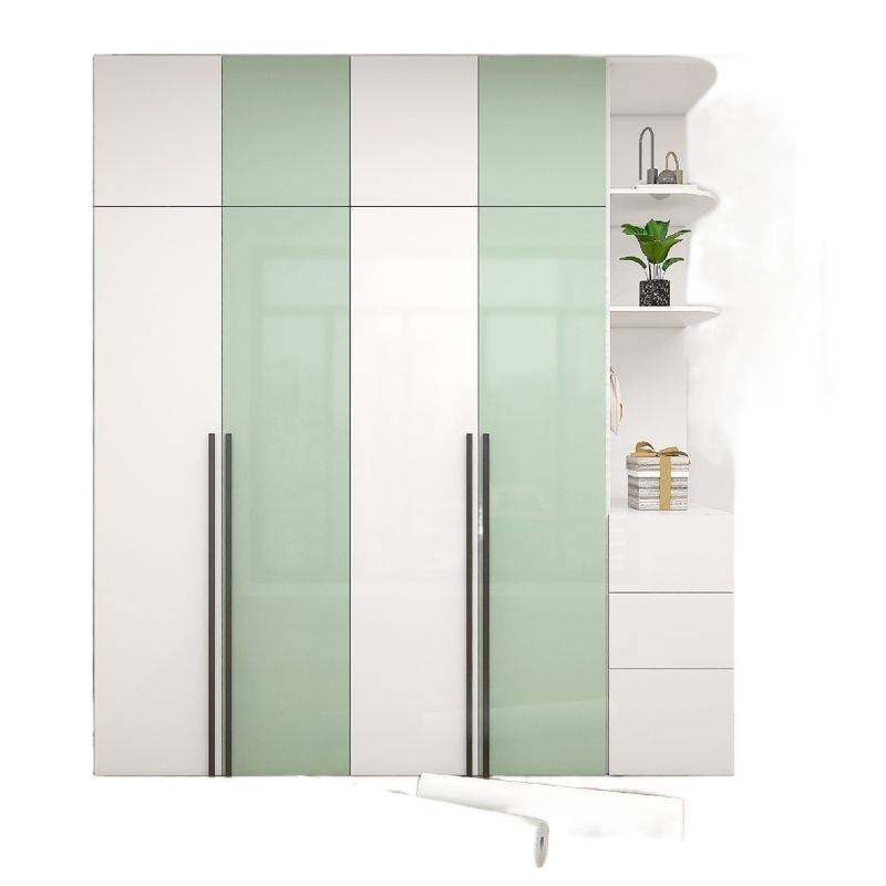 High-Gloss Paint White Wardrobe Sticker Desktop Furniture Coffee Table Renovation Glossy Waterproof and Oil-Proof Wipeable Self-Adhesive