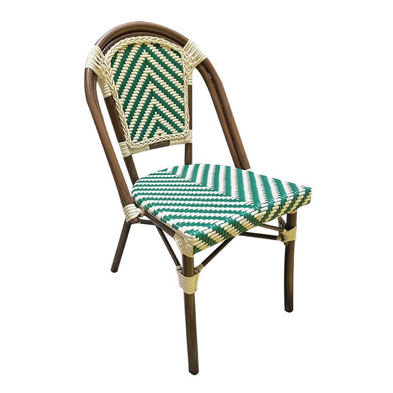 Internet Celebrity Outdoor Restaurant Chair American Outdoor Rattan Chair Balcony Leisure Woven Rattan Cafe Chair B&B Bamboo Chair