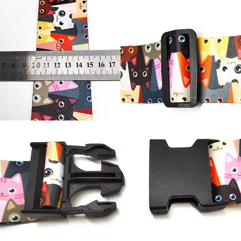 Manufacturer Customized Printed Luggage Strap Travel Code Box Cross Strap Plastic Buckle Strap