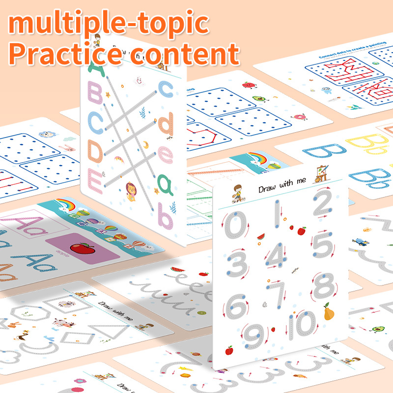 Cross-border pen control training this children's introduction to early education basic calligraphy kindergarten erasable paper fun baby practice