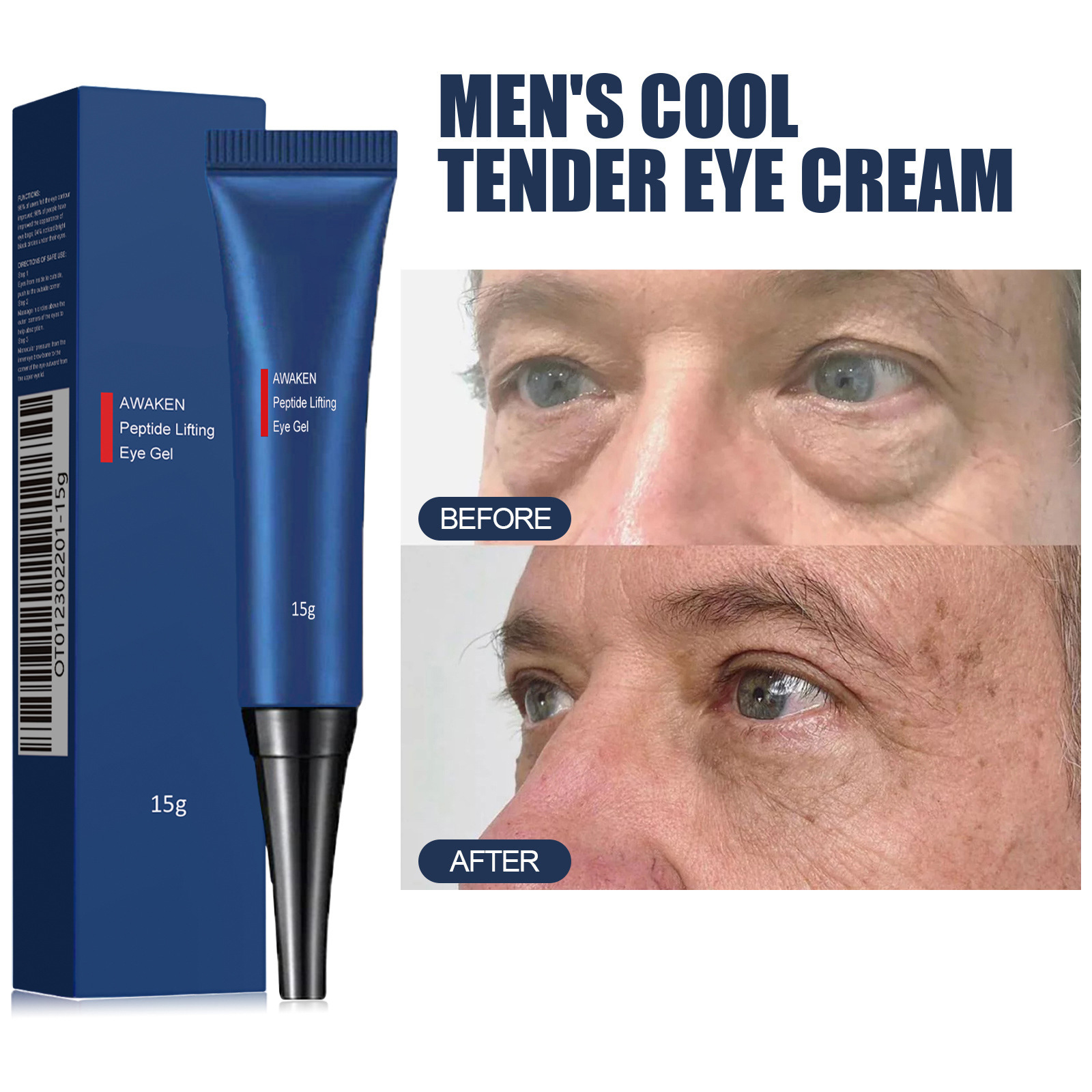 Cross-Border Men's Care Eye Cream Is Gentle, Moisturizing and Non-Greasy, Improves Dryness and Moisturizes the Skin Around the Eyes, Is Delicate and Easy to Use