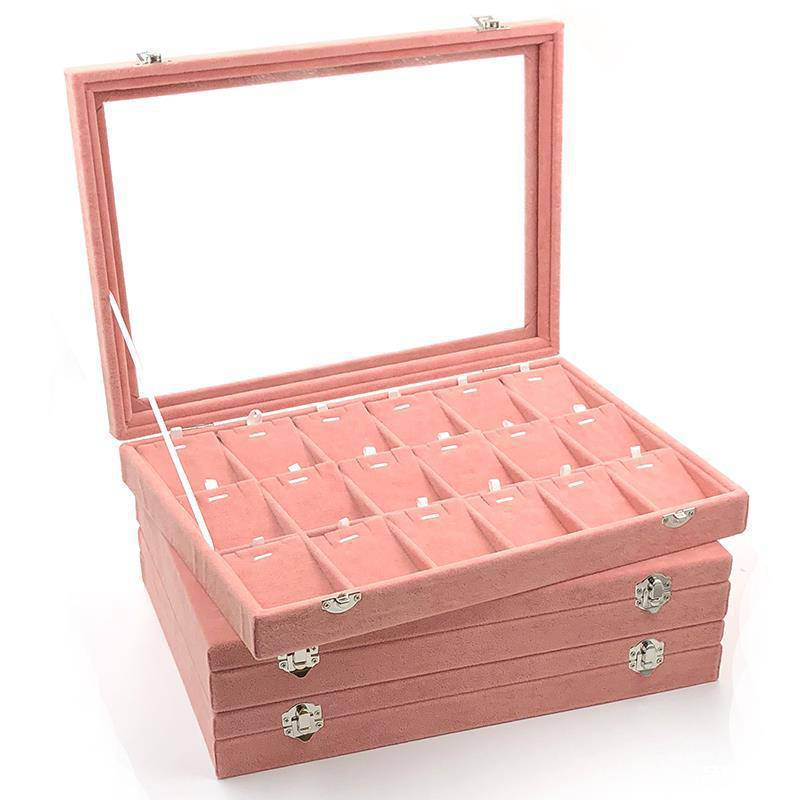 New Pink Ice Flower Jewelry Box Jewelry Box Earring Holder Earrings Ring Necklace Bracelet Box Jewelry Display Tray