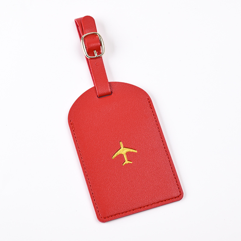 Thickened Pu Leather Hot Stamping Aircraft Boarding Pass Tag Luggage Tag Suitcase Tag Free Paper Card Spot Wholesale