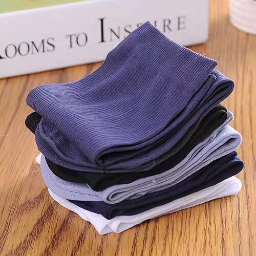 Summer men's stockings solid color thin business casual tube socks vertical breathable sweat-absorbent Ice Silk men's socks wholesale