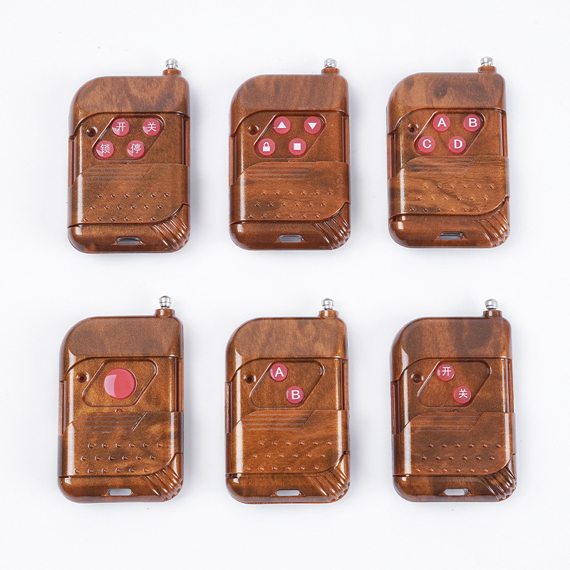 Peach Wood Remote Control for Lights, Alarm, Rolling Shutter, Garage Gate, Access Control, Learning Type Wireless 433Mhz