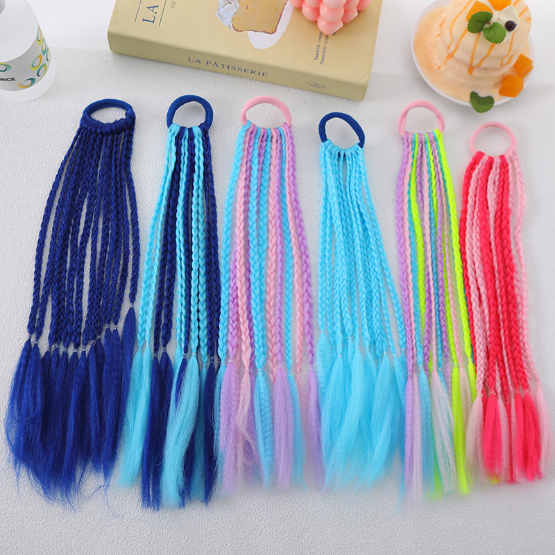 Детский дредлок хвостик, цветной заплетенный хвостик, заплетенная резинка для волос, боксерская коса, трехпрядная коса, дредлок наращивание косы