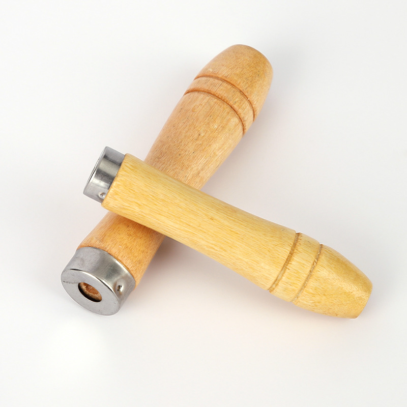 Wooden file special handle easy to install non-Burr steel file round hole wooden handle small wooden handle