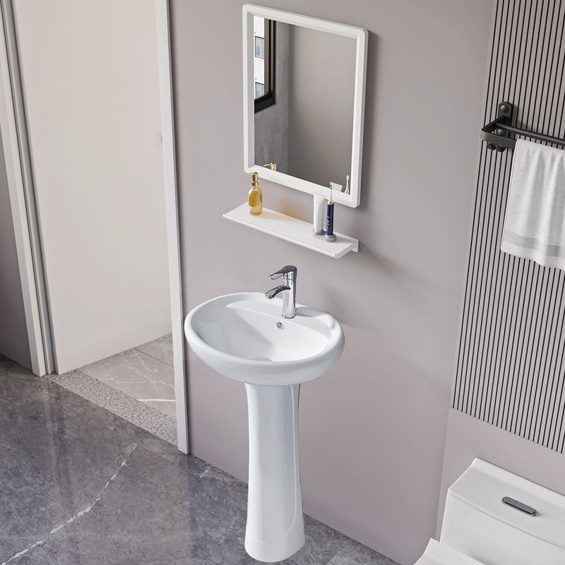Column Basin Ceramic Wash Basin Small Bathroom Floor-Standing Vertical Balcony Small Apartment Mini Bathroom Wash Basin