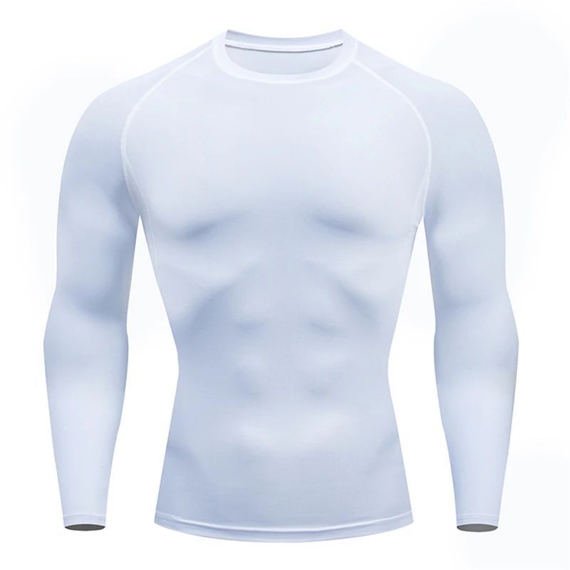 Tight-Fitting Long-Sleeved Men's Sports Running Track and Field Sports Training Basketball Bottoming Top High Elastic Quick-Drying Breathable Fitness Clothing