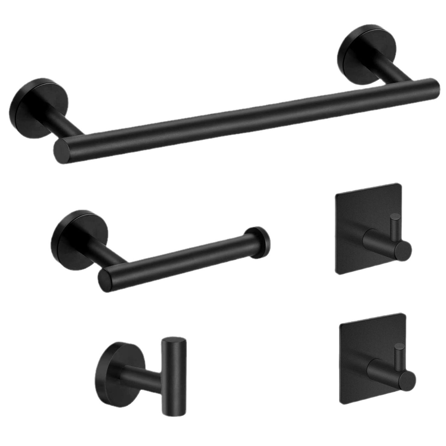 Cross-border Stainless Steel Towel Rack suit Wall-mounted Tissue Rack Shaver Hook Towel Ring Clothes Hook Towel Bar