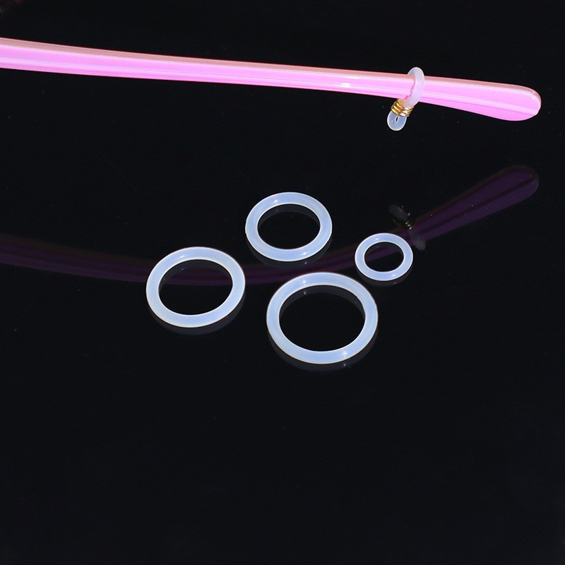 Wholesale food grade silicone anti-drop o-ring non-slip fixed 19mm glasses ring DIY black glasses chain buckle accessories