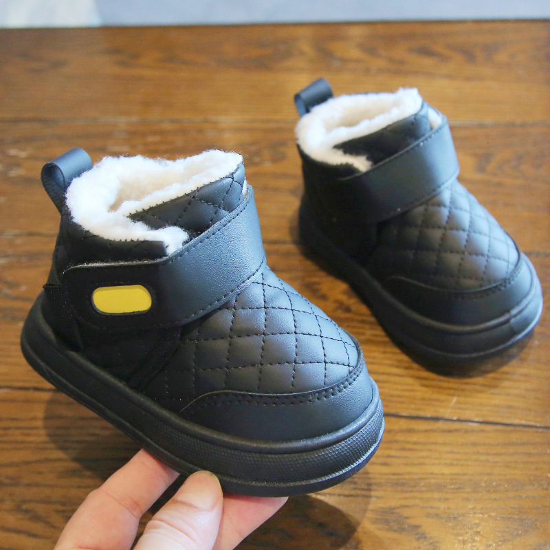 Winter Children's Snow Boots, Warm and Thickened Baby Cotton Shoes, Small and Medium-Sized Children's Shoes, Men's and Women's Water-Repellent Low-Cut Short Boots, Trendy