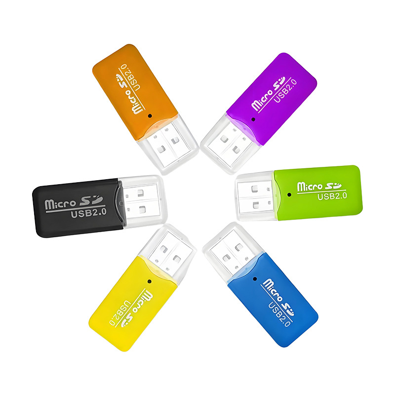 Source Manufacturer Wholesale Mini Usb2.0 Card Reader High-Speed Memory Card Tf Card Kidsren's Camera Card Reader in Stock
