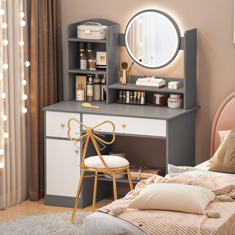 Интегрированный шкаф для туалетного столика, столик для макияжа, высококачественная спальня, простой интернет-знаменитый туалетный столик для маленькой квартиры, зеркало для макияжа