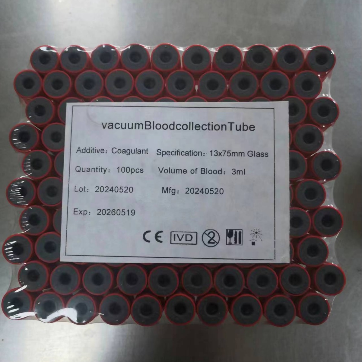 Disposable Negative Pressure Vacuum Blood Collection Glass Blood Regular Additive-free Collection Tube Production Manufacturer