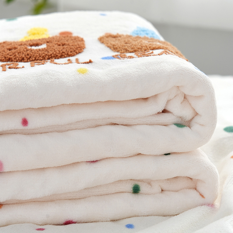 Milk Velvet Beanie Blanket, Thin, Soft and Comfortable, Kindergarten Baby Blanket, Cartoon Quilt, Multi-Purpose Blanket