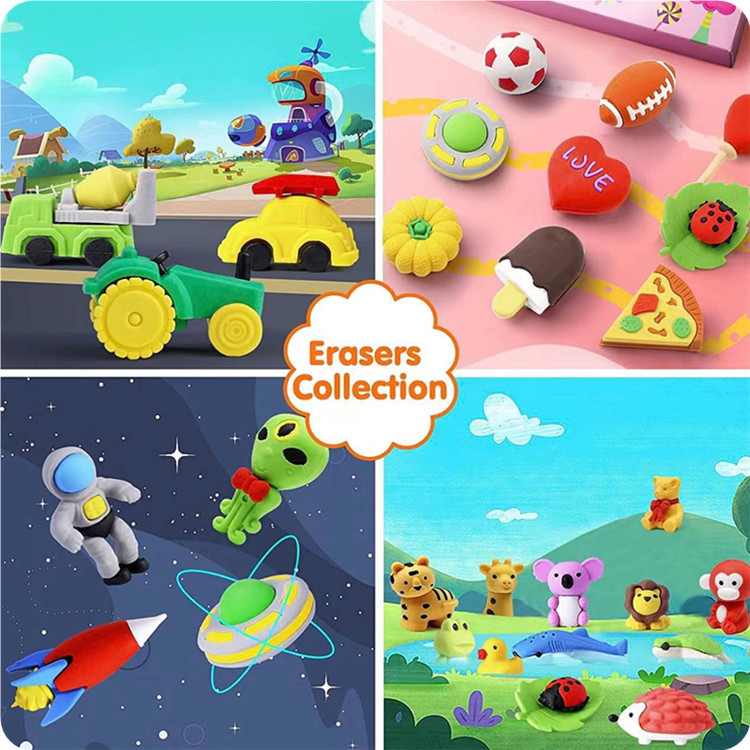 Factory direct cartoon creative cute eraser removable assembly wipe clean student prizes gifts wholesale