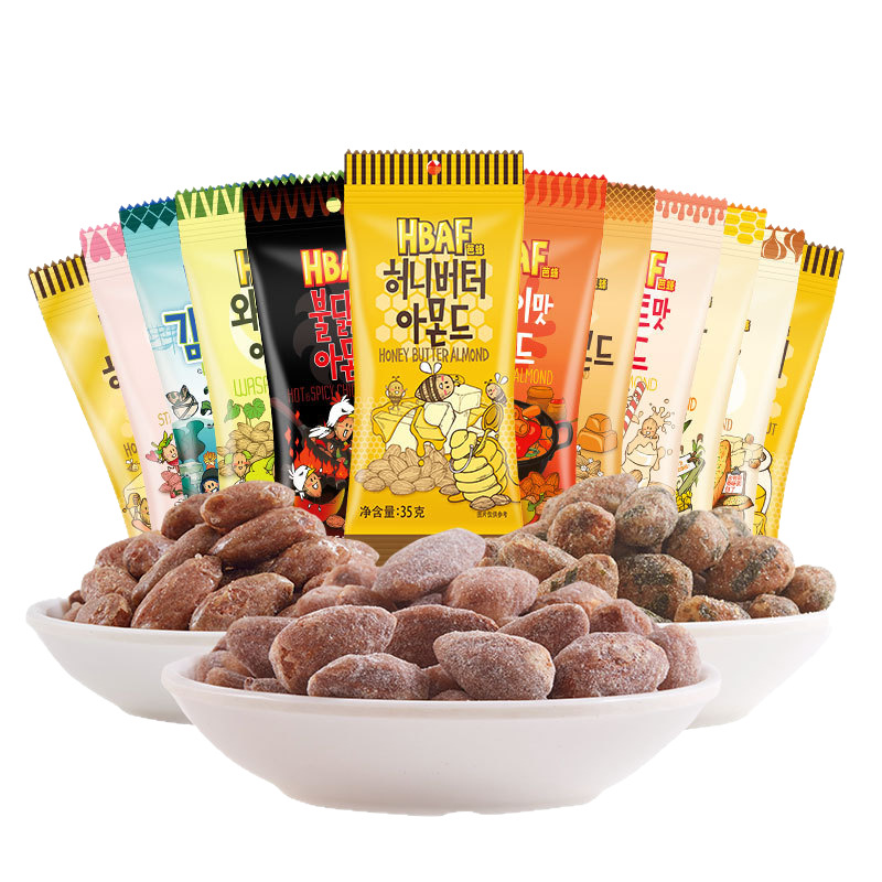 Korean Imported Tom's Farm Honey Butter Almond Mixed Nuts Cashew Almond Dried Fruit Snacks Wasabi