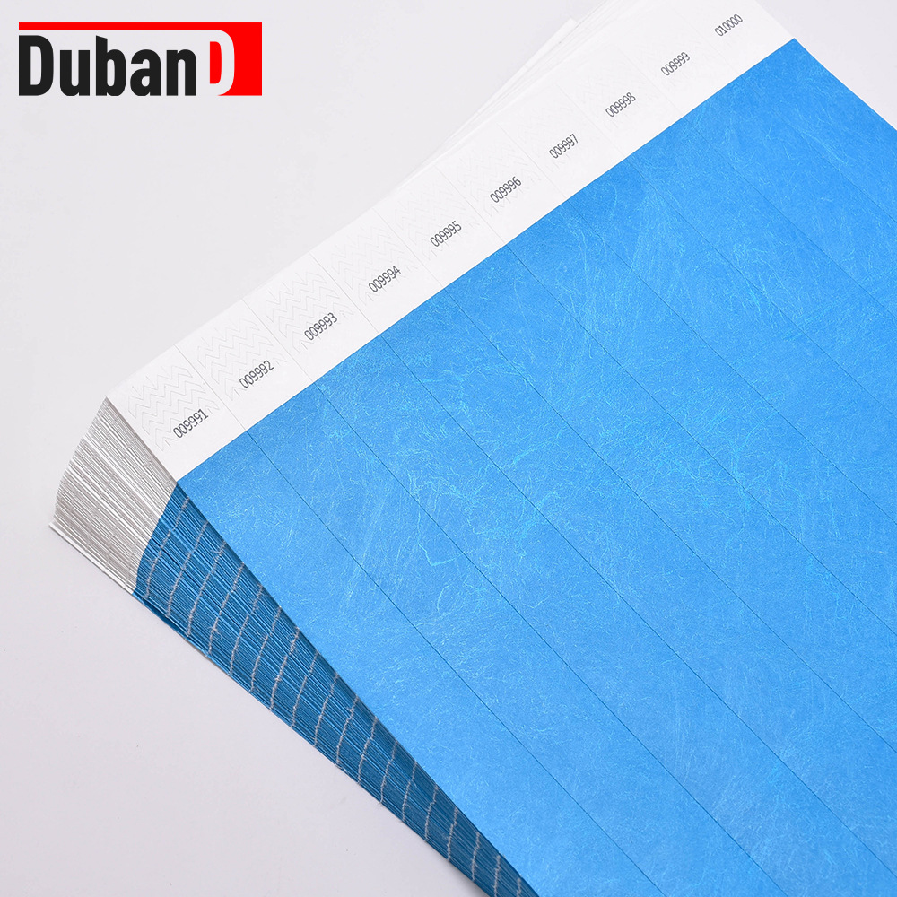 Solid color DuPont paper disposable waterproof imitation tamper children's playground swimming pool fluorescent color bracelet wristband ticket