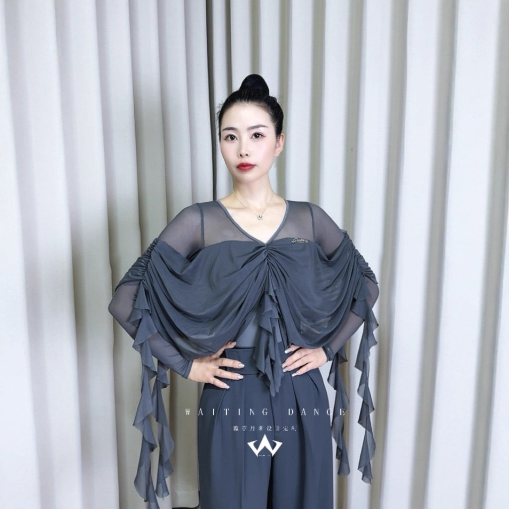 Modern Dance Tops, High-End One-Piece Latin Dance Clothes, New Ballroom Dance Clothes, Fashionable National Standard Dance Clothes
