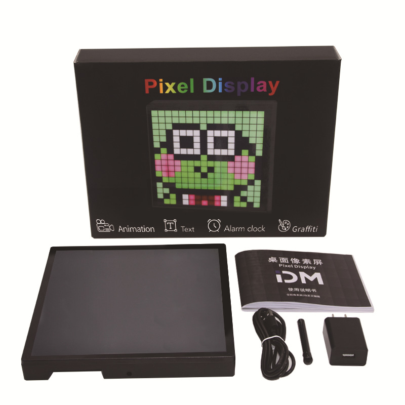 Cross-Border Supply of Led Pixel Desktop Screen Bluetooth Atmosphere Pixel Light DIY Photo Frame Creative Clock Ornaments Customization