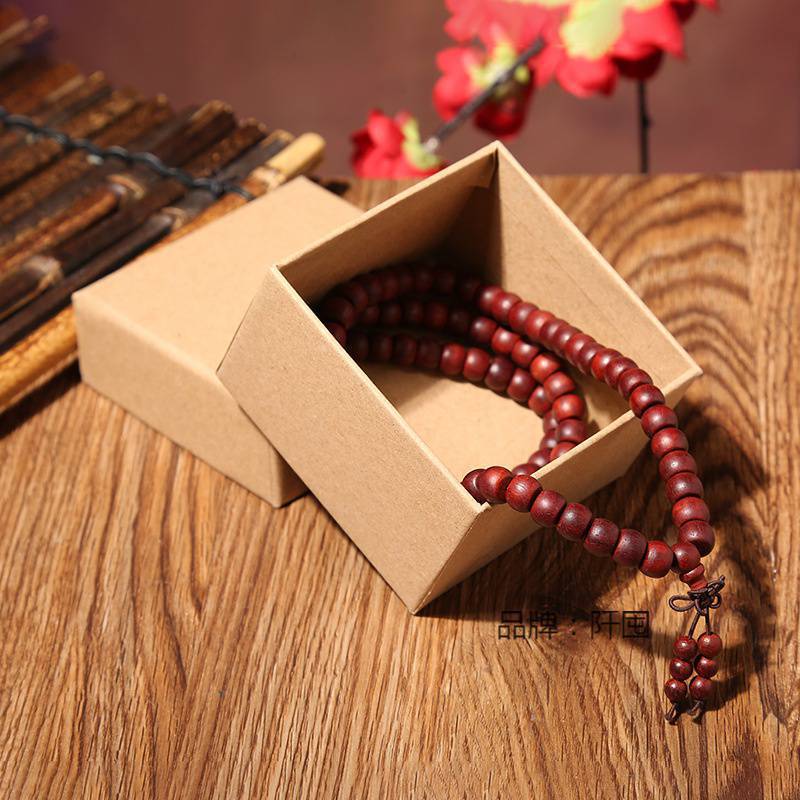 Jewelry Box Packaging Box Heaven and Earth Cover Kraft Paper Gift Box Hard Storage Box Earrings Thickened Pendant Box