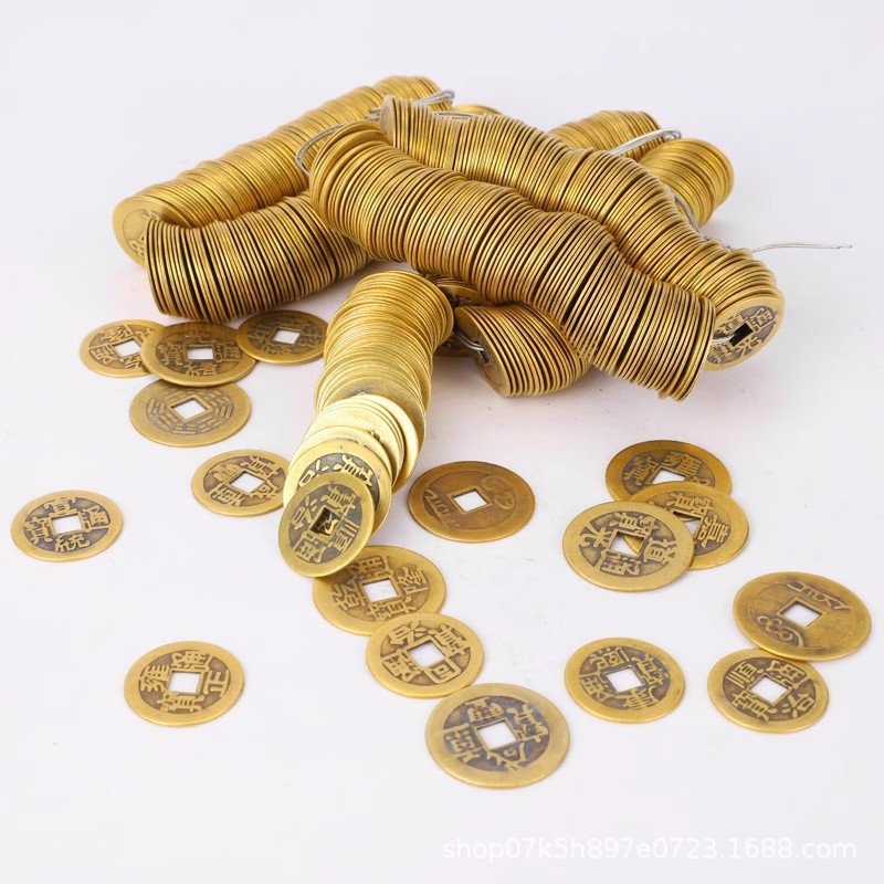 Five Emperors' Coins, Qing Ten Emperors' Copper Coins, 2.4cm Bulk Copper Coins, Antique Coins, Brass Threshold Press, Five Emperors' Copper Coins Wholesale