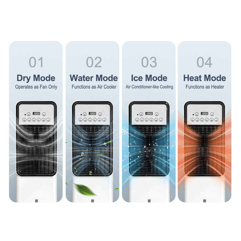 Air Conditioning Fan Cooling and Heating Dual-purpose Household Cooling Fan Cooling Fan Vertical Light Tone Water-cooled Cooling Electric Fan Mini AC