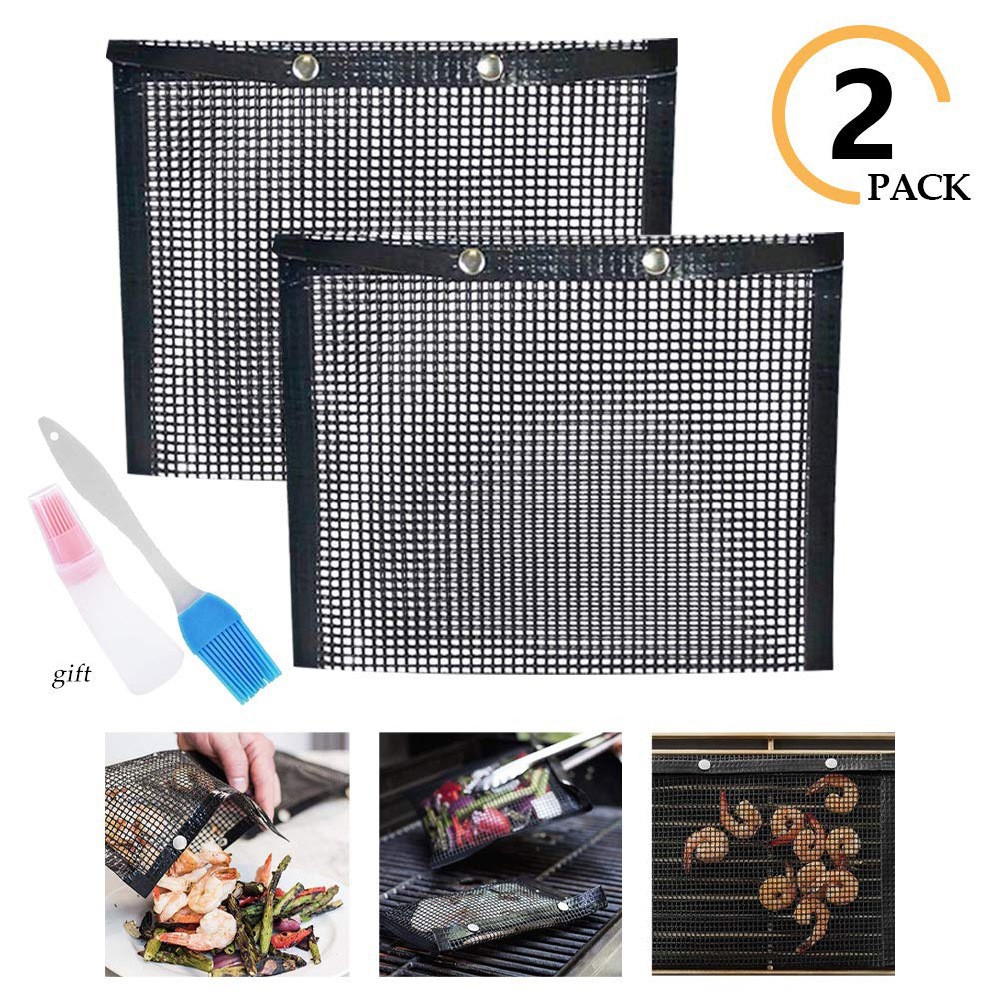 Bbq Grill Mesh Bag Ptfe Glass Fiber Non-Stick Bbq Bag High Temperature Resistant Bbq Bag