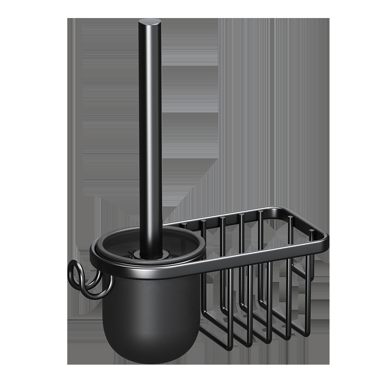Bathroom Toilet Brush Set Bathroom Long Handle No Dead Ends Soft Bristle Cleaning Brush Rack Toilet Wall-Mounted Shelf