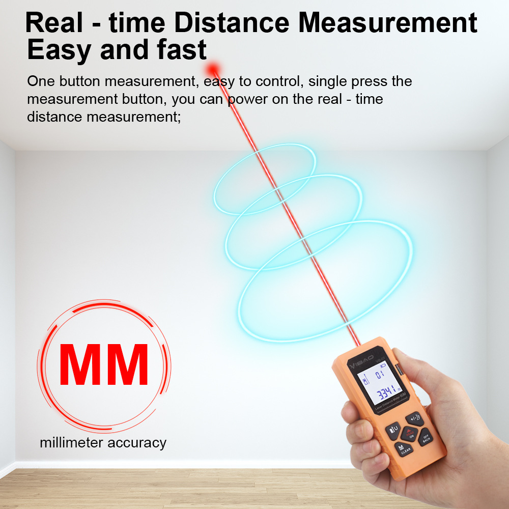 Laser Range Finder Handheld Infrared Electronic Ruler Room Measuring Instrument 60m Multi-Function Horizontal Laser Range Finder