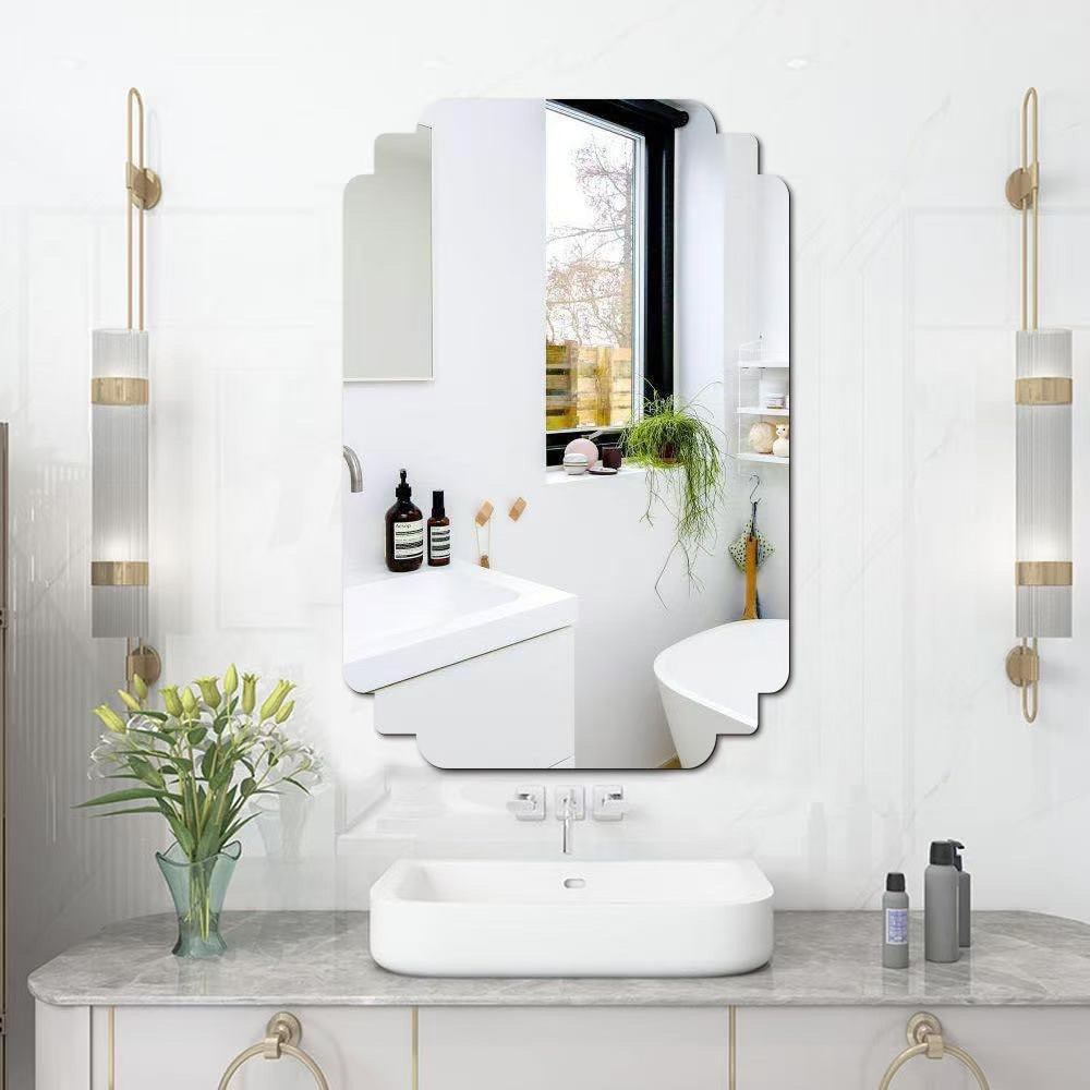 Зеркальные наклейки из акрила для ванной, самоклеящиеся овальные и квадратные, популярные на рынке