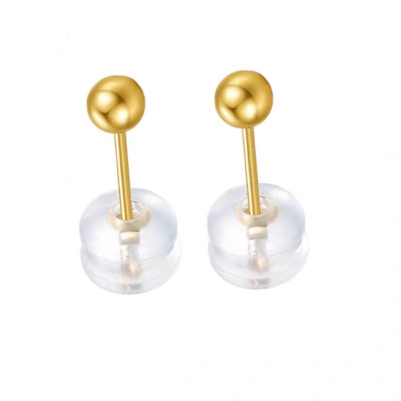 Xinbaoli 18K Gold Pearl Earrings Au750 3N 4N Doudou Simple Earrings Valentine's Day Gift for Mom