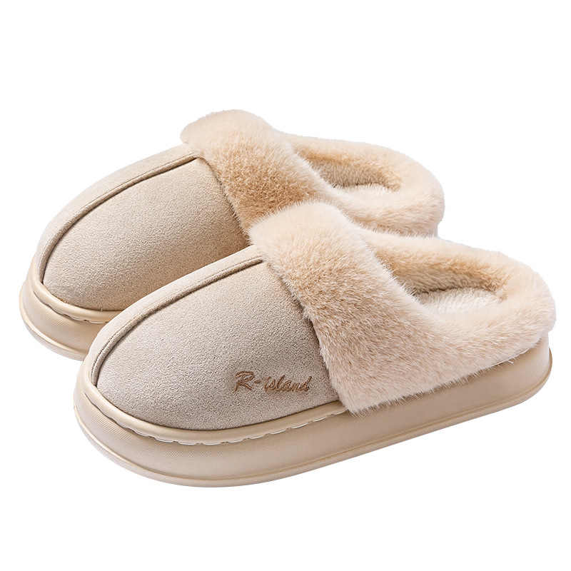 Cotton Slippers for Women 2025 New Style Indoor and Outdoor Plush Warm Thick-Soled Non-Slip Cotton Shoes for Men Floor Support Wholesale