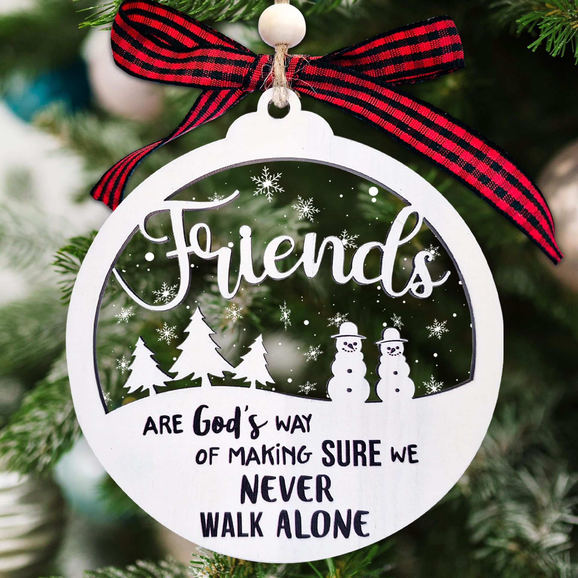 Кросс-бодрящие горячие товары, 2-слойные рождественские украшения дружбы 2024, декоративные подвески, подарки на День святого Валентина для друзей