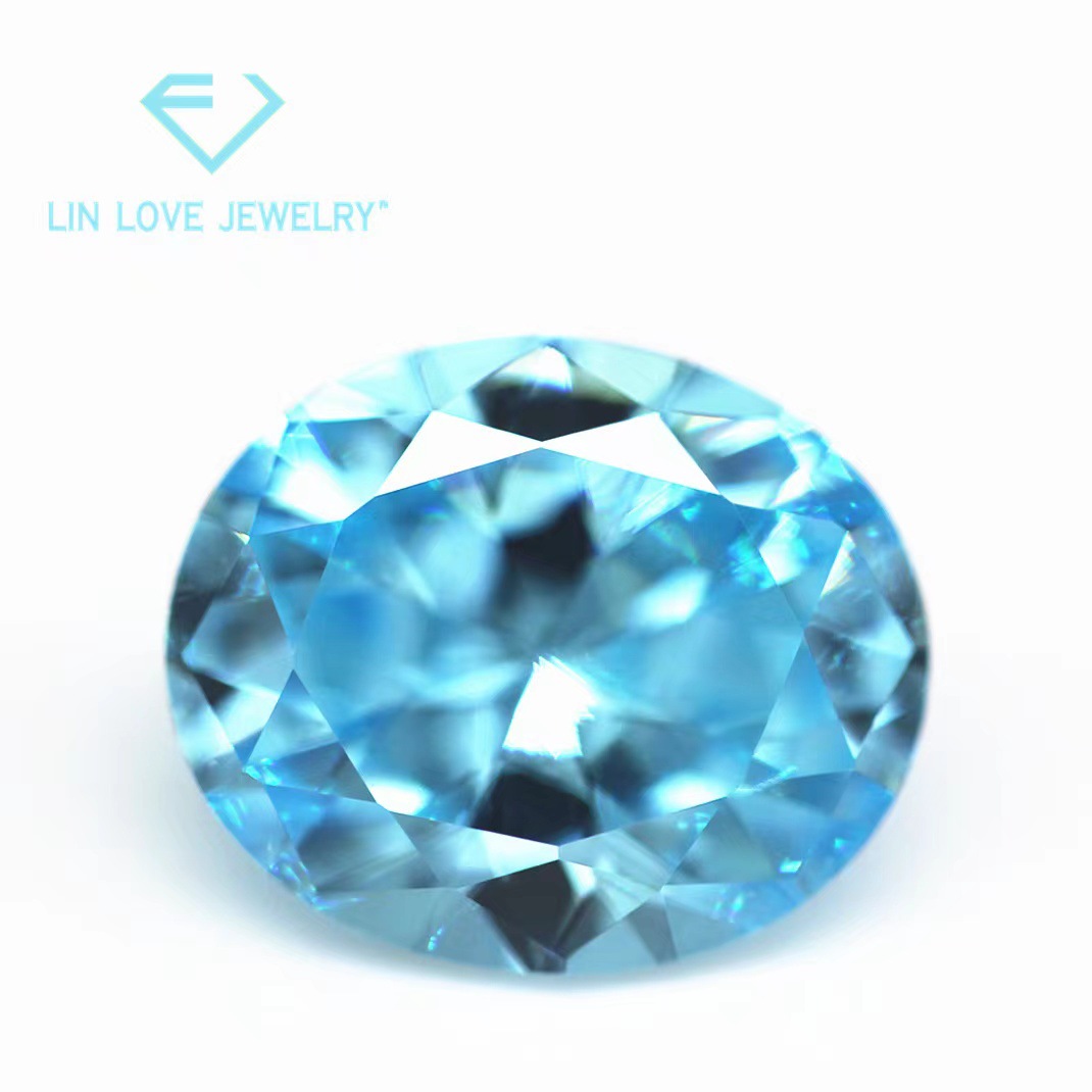 Factory wholesale 5A egg shape white colored zircon bare stone synthetic pointed bottom oval colored white stone CZ drill