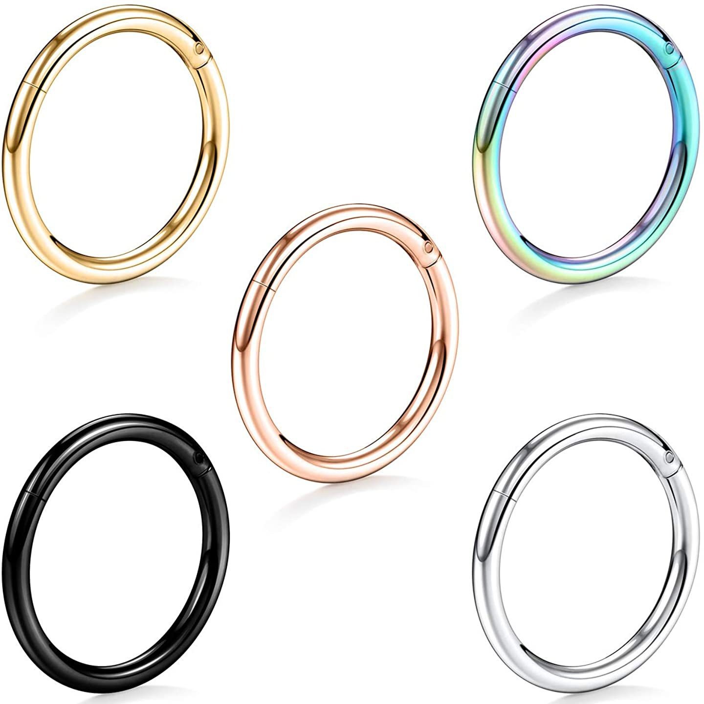 European and American Explosions 316L Stainless Steel Puncture Nose Ring Hinged Split Ring Interface Ring Closed Ring Seamless Nose Ring