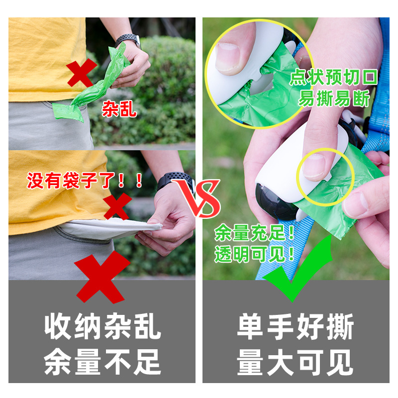 Cross-Border Pet Poop Picker, Biodegradable Pet Garbage Bag, Portable Poop Picker, Dog Poop Bag, Dispenser, Pet Supplies