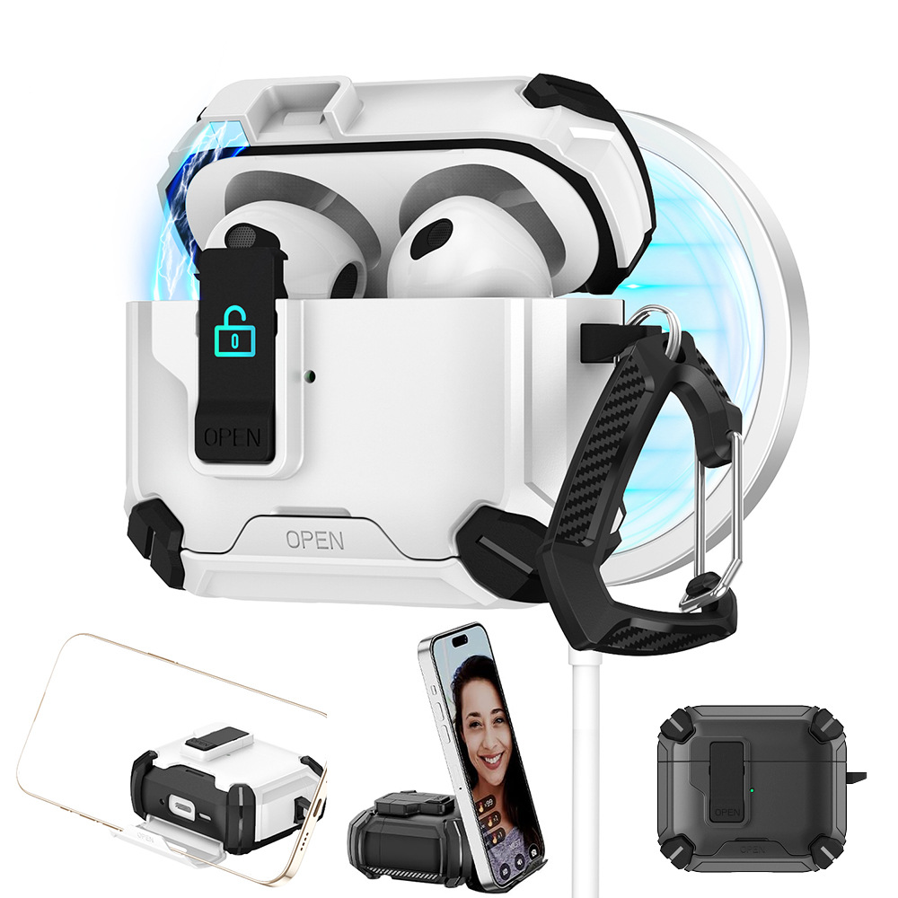 Новый чехол для Airpodspro3 Чехол для AirPods 4-го поколения Защитный чехол для Apple Мобильный держатель для наушников Чехол для наушников с выдвижным механизмом