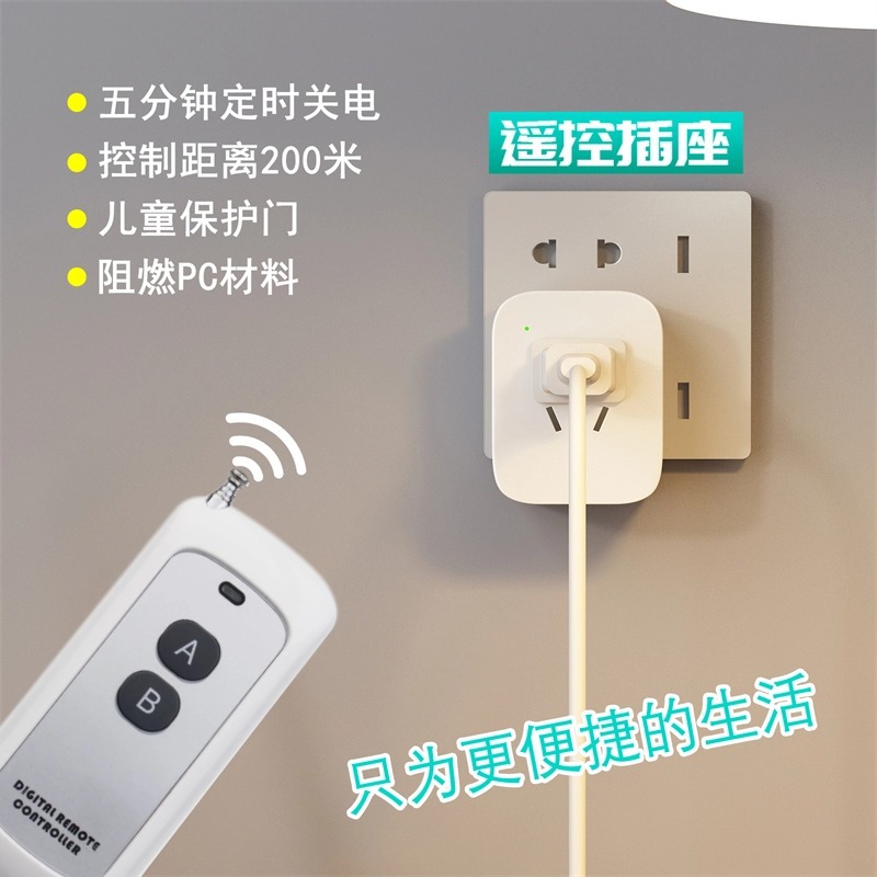 Remote Control Socket Smart 433 Wireless Control Switch 220V Household Led Lamp Water Pump through the Wall Timing 5 Minutes