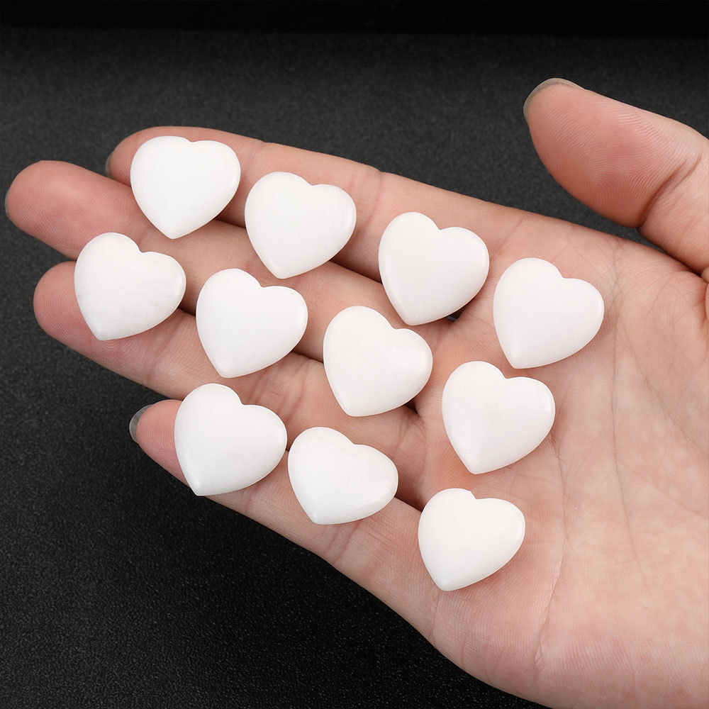 Cross-border selling 15/10/1PCS love natural stone 20*6mm white marble exquisite heart-shaped love ornaments