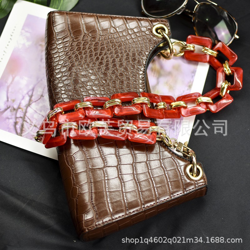 Length optional European and American style mix square rectangular acrylic bag chain mobile phone chain