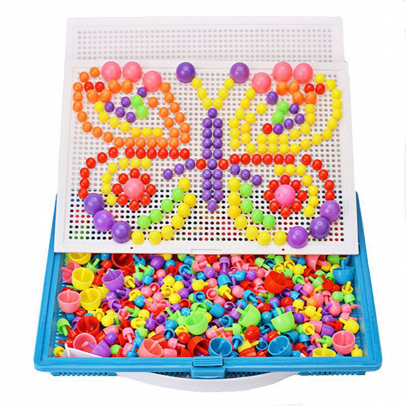 Variety of Creative Mushroom Nail Puzzle Building Blocks Kindergarten Boys and Girls Kidsren's Educational Puzzle and Intelligence Development Toys