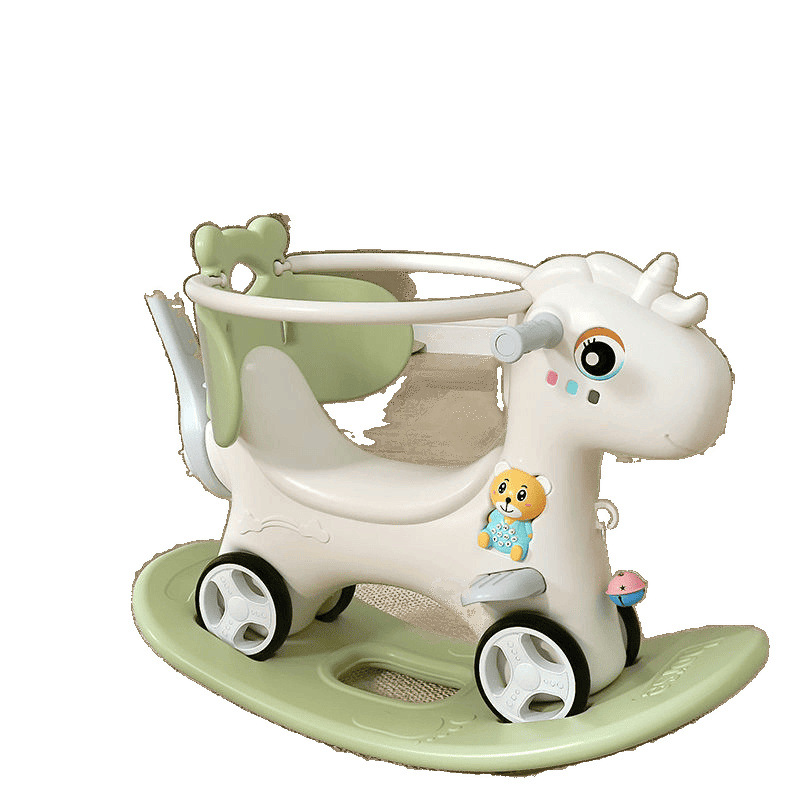 Children's Rocking Horse Baby Rocking Horse Baby Rocking Horse One-Year-Old Three-In-One Multi-Purpose Stroller Toy for Boys and Girls