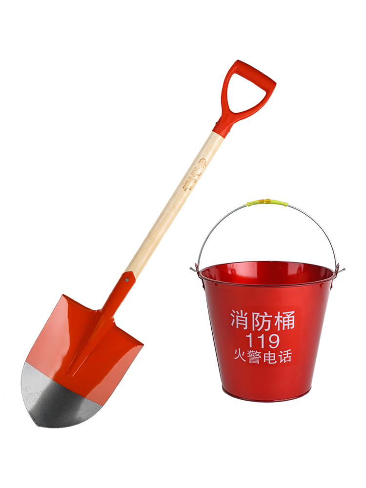 Fire Drill Firefighting Equipment Semicircular Iron Fire Sand Bucket Shovel Shovel Miniature Fire Rack Painted Waterman